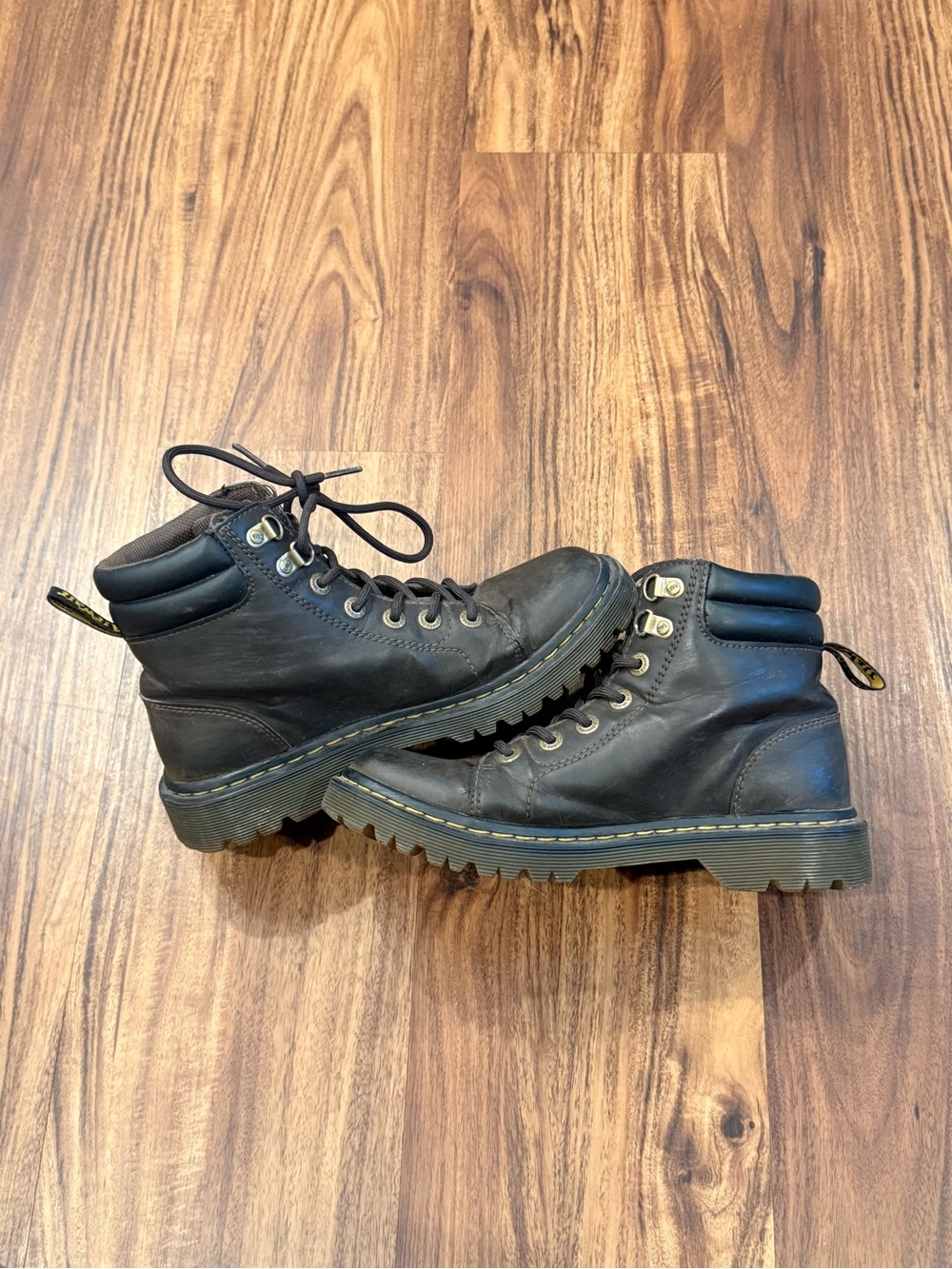 Dr. Martens Faora Mid Top Boot Leather Dark Brown Women UK 5/ US 7
